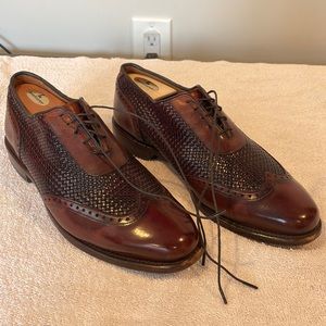 Allen Edmonds Hampstead Brown Calfskin Leather Woven Wingtip